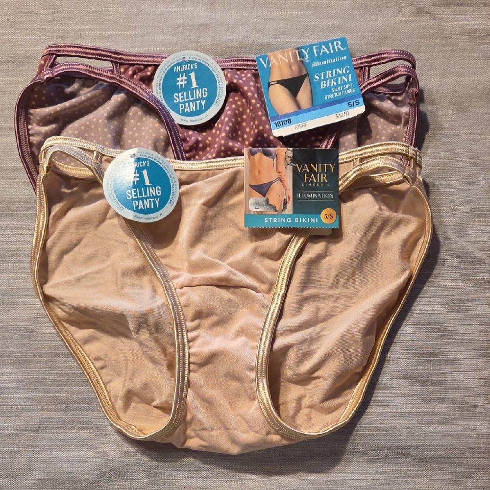Vanity Fair Illumination String Bikini Panties Set Of 2 Size 5 S